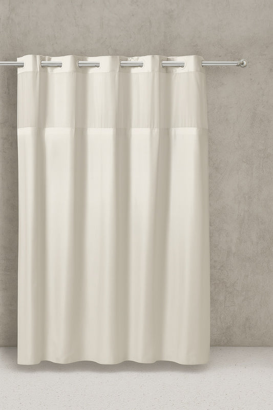 Simply Solid 74 in. W x 71 in. L Polyester Shower Curtain in Solid White RBH105MY601FG
