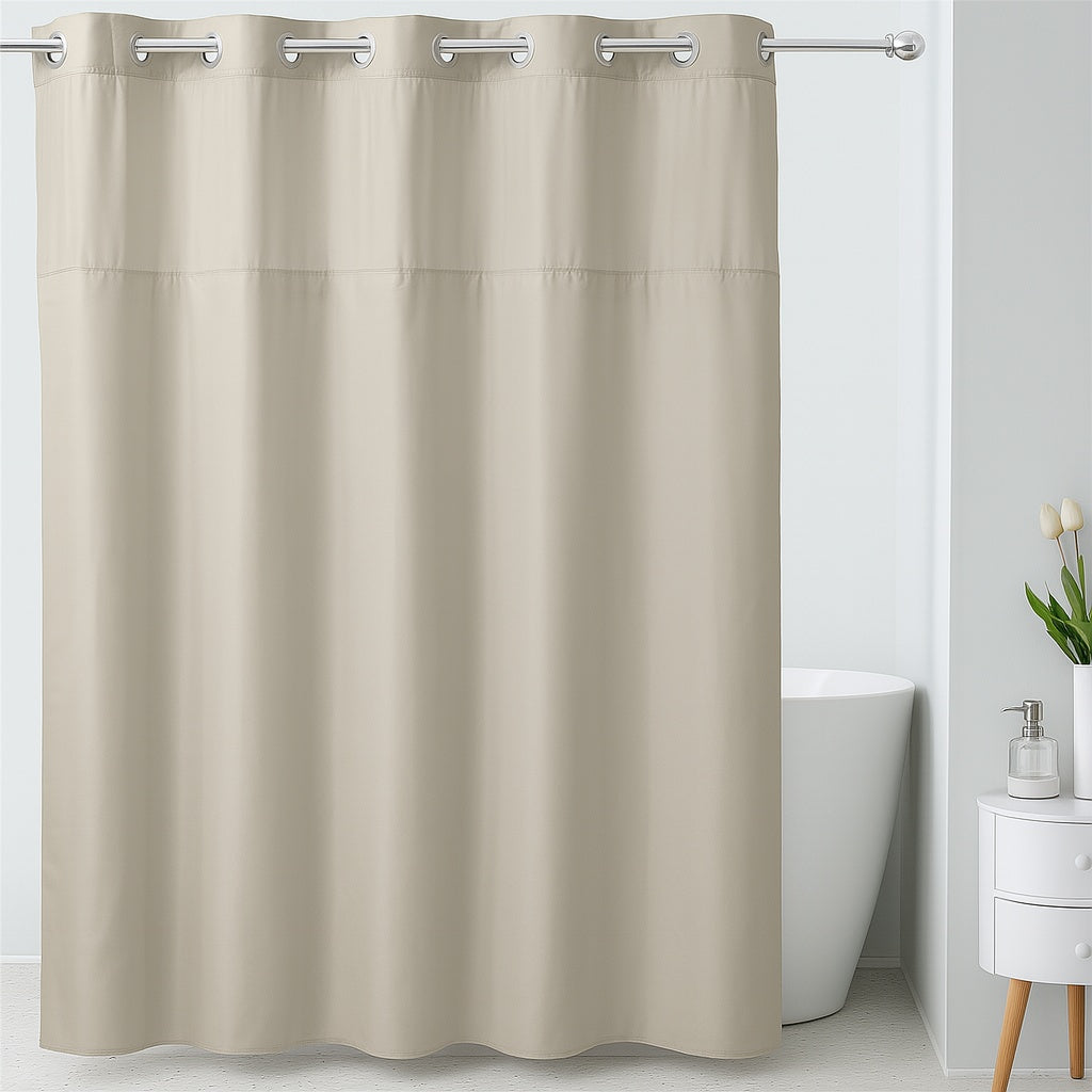 Simply Solid 74 in. W x 71 in. L Polyester Shower Curtain in Solid White RBH105MY601FG