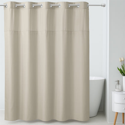 Simply Solid 74 in. W x 71 in. L Polyester Shower Curtain in Solid White RBH105MY601FG