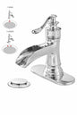 BWE Waterfall Single Hole Single Handle Low Arc Bathroom Faucet With Pop up Drain Assembly in Polished Chrome