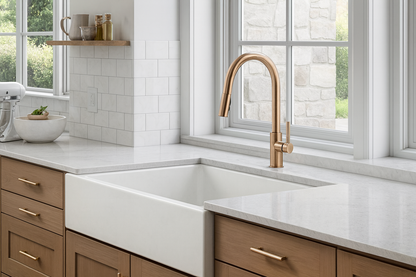 SINKOLOGY Grace 34 in. Quick-Fit Farmhouse Apron Front Undermount Single Bowl Crisp White Fireclay Kitchen Sink