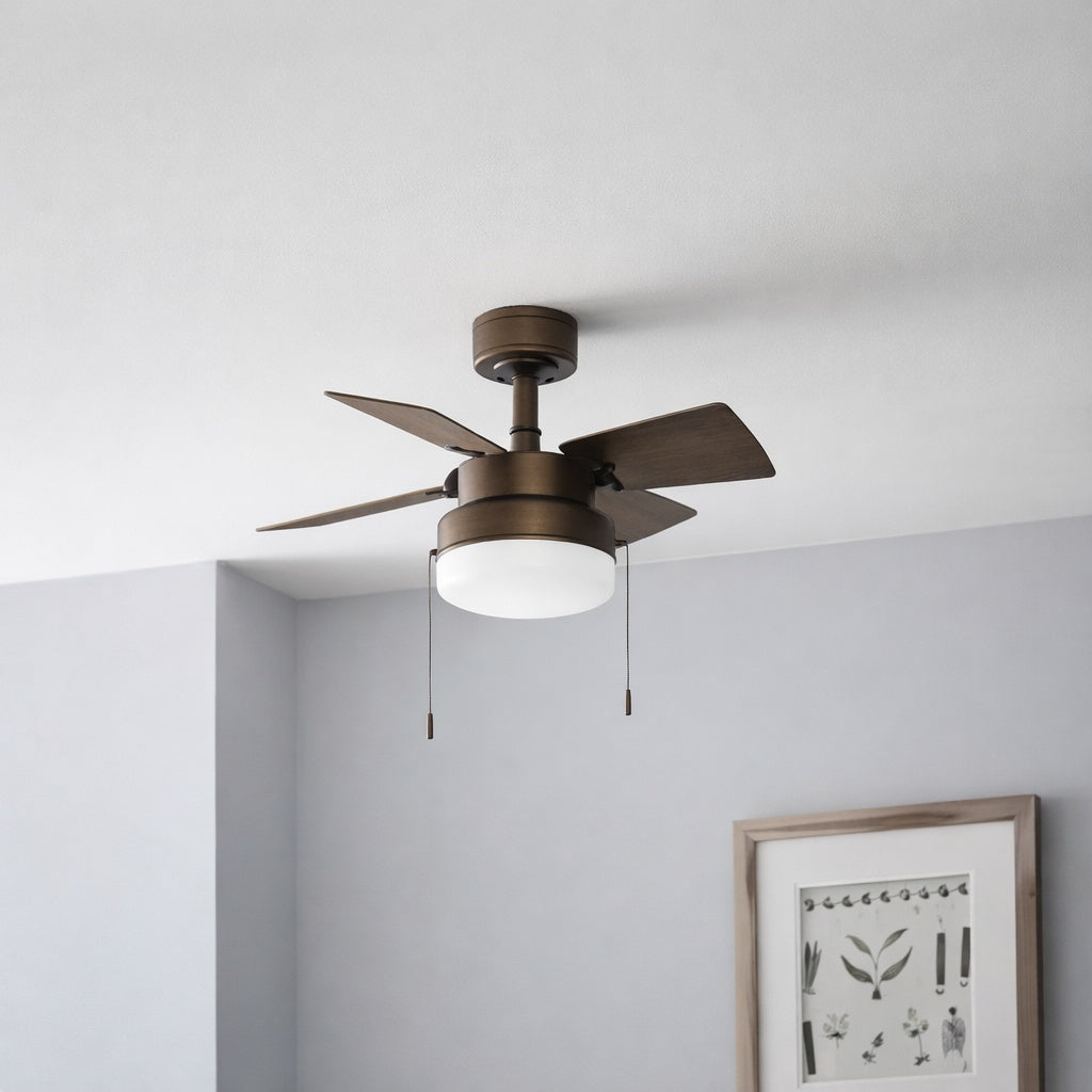 Hampton Bay Metarie Ii 24 In Indoor Oil Rubbed Bronze Ceiling Fan With Light