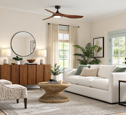 Home Decorators Collection Marlon 66 in Integrated LED Indoor Natural Iron Ceiling Fan with Light and Remote Control YG825 NI