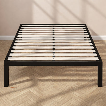 Zinus Lorrick Black Metal King Platform Bed Frame