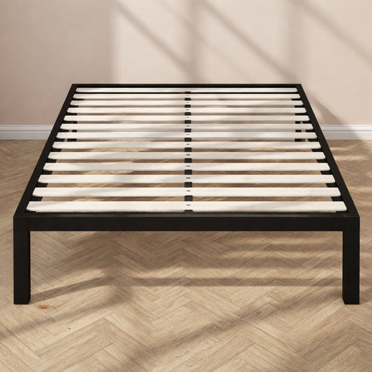 Zinus Lorrick Black Metal King Platform Bed Frame