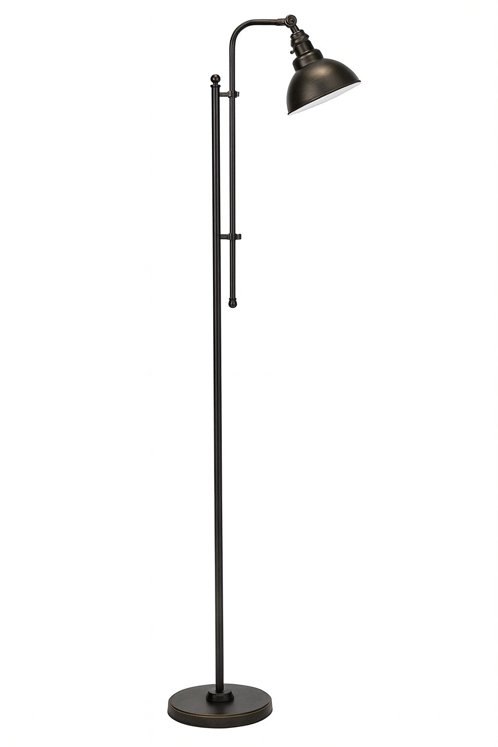 Merra 65 in. Adjustable Aged Bronze Industrial Floor Lamp with Metal Shade