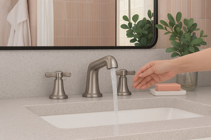 KOHLER Setra 8 in. Widespread 2-Handle Bathroom Faucet in Vibrant Brushed Nickel