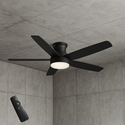 Decorators Collection Ashby Park 52 in. White Color Changing Integrated LED Matte Black Indoor Ceiling Fan with Light Kit and Remote Control 59259