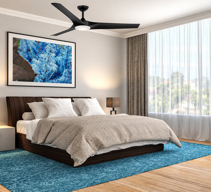 Altitude Gossamer 52 in Integrated LED Indoor Matte Black Ceiling Fan with Remote Control and White Color Changing Light Kit 953L52MBK