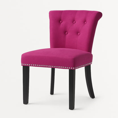 JAYDEN CREATION Berta Fushia Nailhead Tufted Upholstered Side Chair Set of 2 CHYL0040 FUSHIA/314694352 190430720590 JAYDEN CREATION