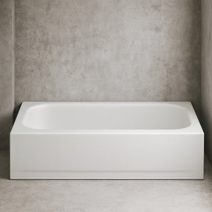 Bootz Industries Aloha 60 in x 30 in Alcove Soaking Bathtub with Left Drain in White