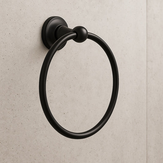 Capilano Towel Ring in Matte Black K R26684 BL