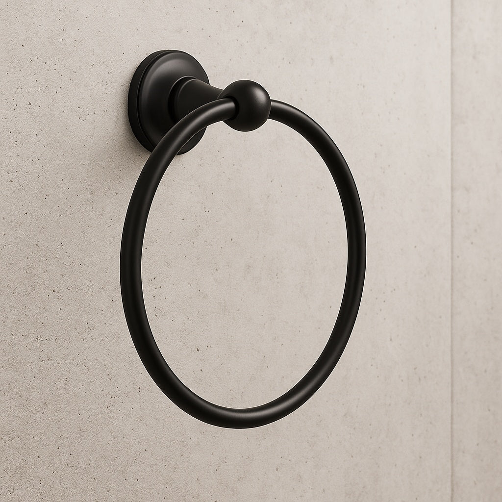 Capilano Towel Ring in Matte Black K R26684 BL