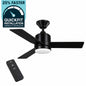 Hampton Bay Castlegate 44 in Indoor Integrated LED Matte Black Ceiling Fan with 3 Reversible Blades Light Kit and Remote Control 52192