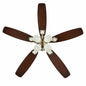 Hampton Bay Hollis 52 in Indoor LED Brushed Nickel Dry Rated Ceiling Fan with 5 Reversible Blades Light Kit and Remote Control