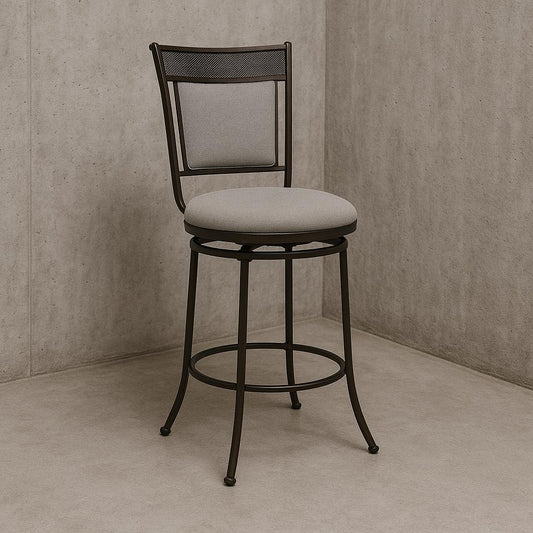 Powell Company Franklin Rustic Umber and Pewter Swivel 24 in. Counter Stool