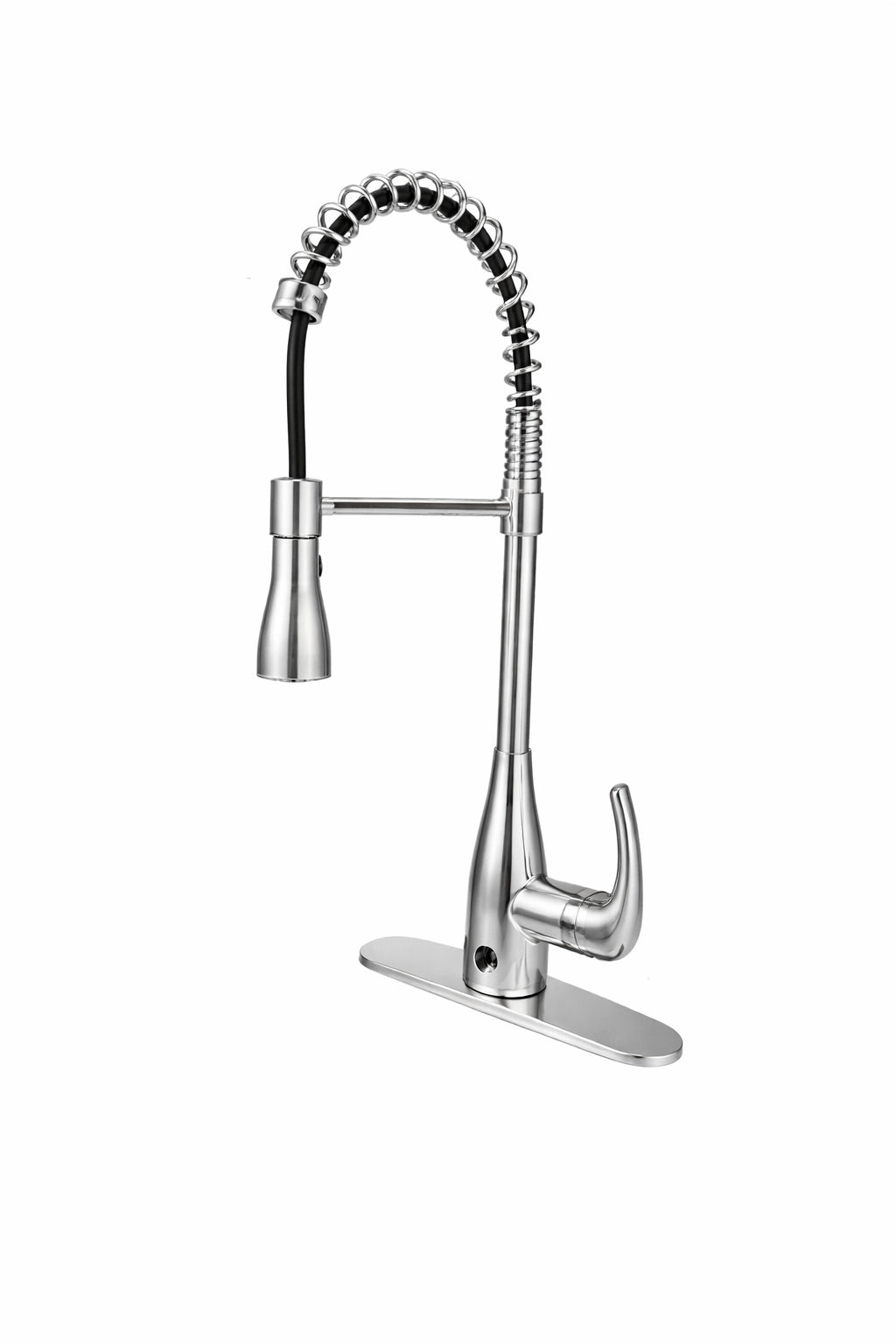 FLOW Motion Activated Single Handle Pull Down Spring Neck Sprayer Kitchen Faucet in Brushed Nickel SpringNeck
