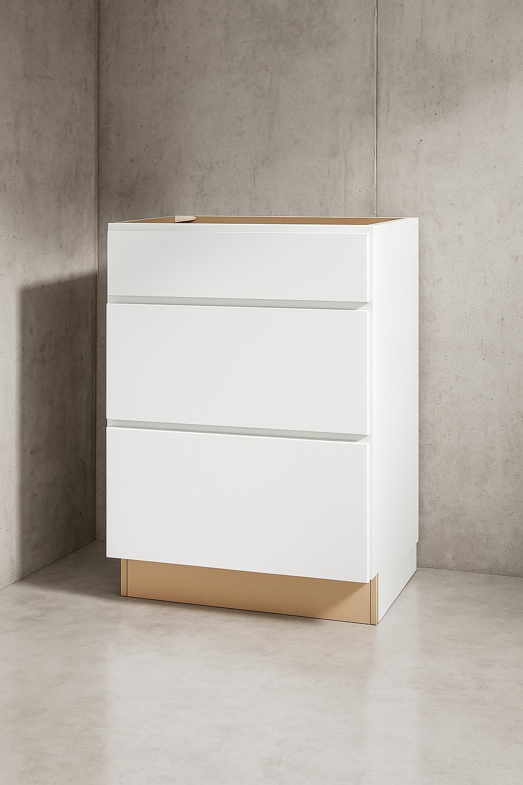 Courtland 30 in. W x 24 in. D x 34.5 in. H Assembled Shaker Drawer Base Kitchen Cabinet in Polar White