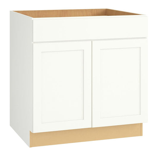 Courtland 36 in. W x 21 in. D x 34.5 in. H Assembled Shaker Sink Base Bath Cabinet in Polar White 671513037915 Hampton Bay