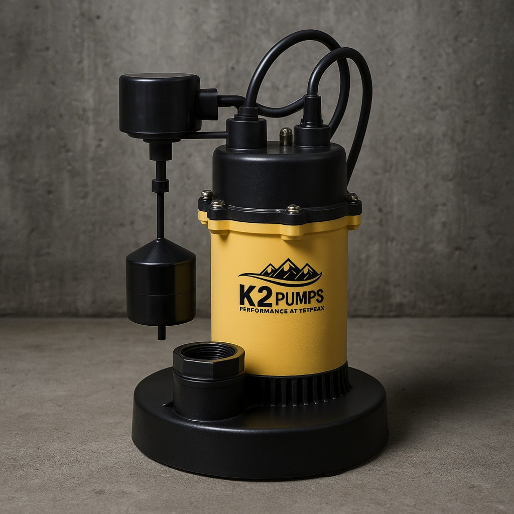 K2 1/4 HP Epoxy-Coated Aluminum and Thermoplastic Sump Pump with Vertical Switch