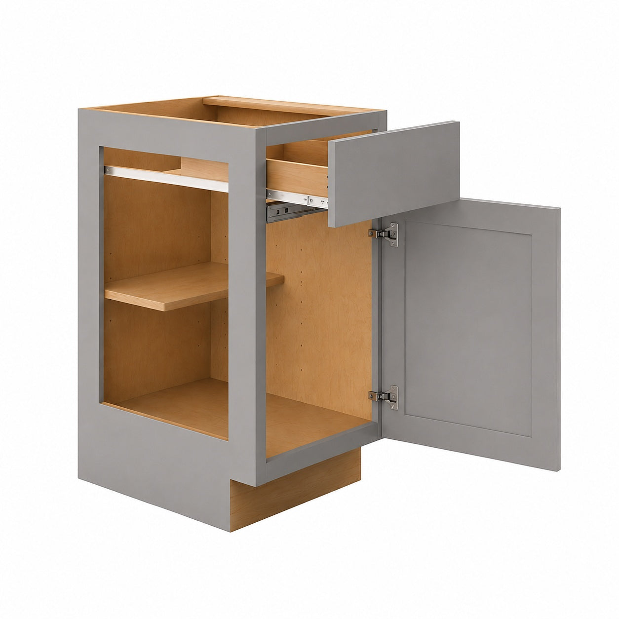 Hampton Bay Courtland 18 in W x 24 in D x 34 5 in H Assembled Shaker Trash Can Kitchen Cabinet in Sterling Gray