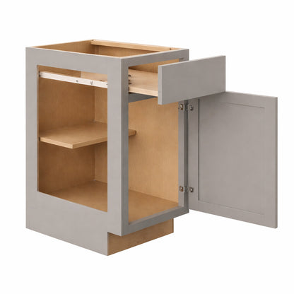 Hampton Bay Courtland 9 in W x 24 in D x 34 5 in H Assembled Shaker Base Kitchen Cabinet in Sterling Gray
