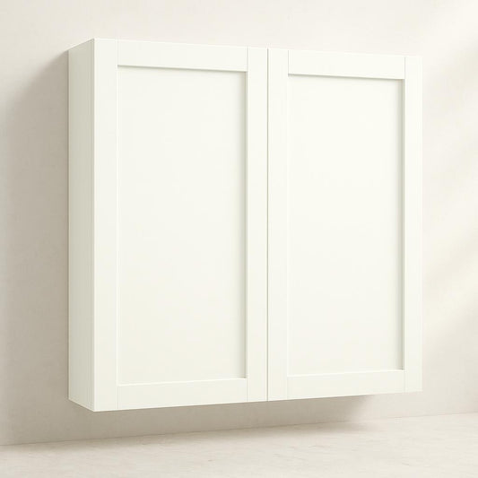 Courtland 36 in. W x 12 in. D x 36 in. H Assembled Shaker Wall Kitchen Cabinet in Polar White 671513038134 Hampton Bay