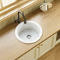 LORDEAR 18 x 18 in Round Undermount Bar Kitchen Sink Ceramic White with Sink Grid
