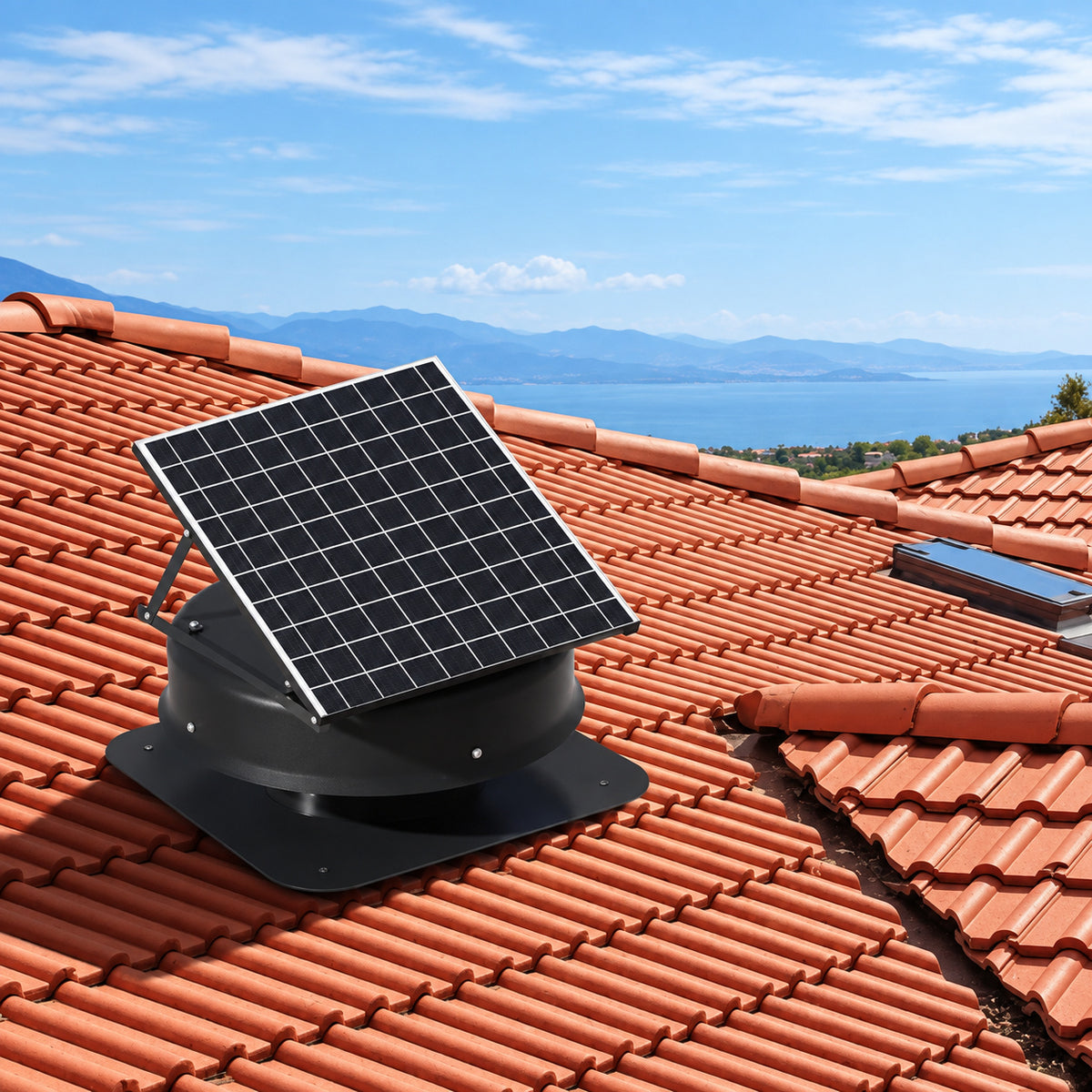 VEVOR 22 in Solar Attic Fan 40 W 1230 CFM Large Air Flow Solar Roof Vent Fan Weatherproof Wall Fan with 110V Smart Adapter WDPQSWDKZQY404HTNV1
