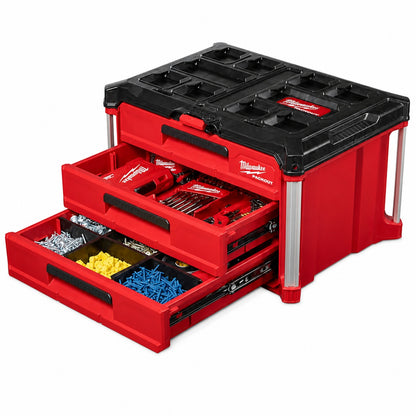 Milwaukee PACKOUT 22 in Modular 3 Drawer Tool Box with Metal Reinforced Corners 48 22 8443