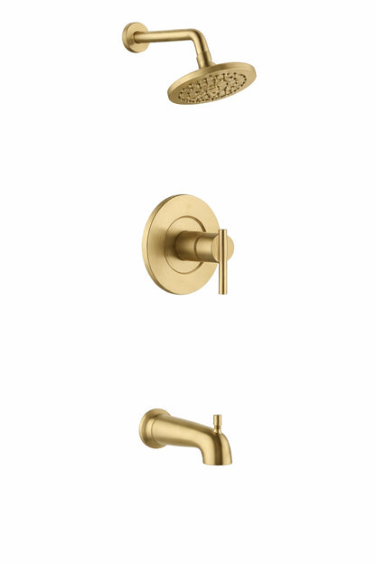 Glacier Bay Dorind Single Handle 1 Spray Tub And Shower Faucet 1 8 Gpm In Matte Gold Valve Included