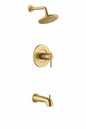 Glacier Bay Dorind Single Handle 1 Spray Tub And Shower Faucet 1 8 Gpm In Matte Gold Valve Included