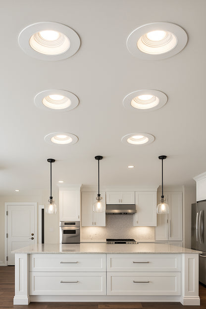 Feit Electric 5/6 in. 1290 Lumens Selectable CCT Dimmable Integrated LED Retrofit Recessed Light Trim Kit, White 6-Pack