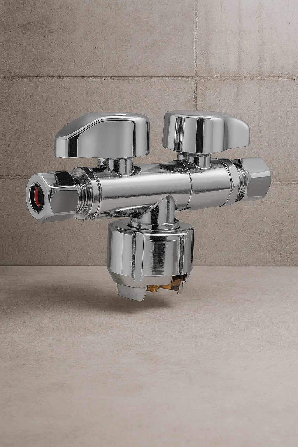 Max 1 2 in Push to Connect x 3 8 in O D Compression x 3 8 in O D Compression Dual Stop Valve URDS123838/325997360
