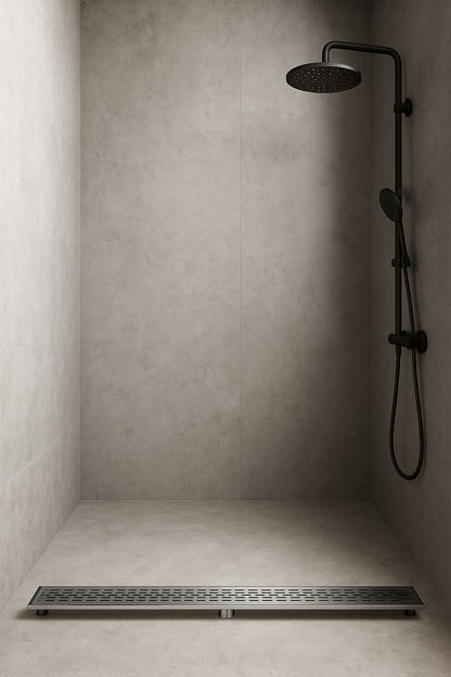 ALFI BRAND 47 in. Linear Shower Drain with Groove Holes in Brushed Stainless Steel