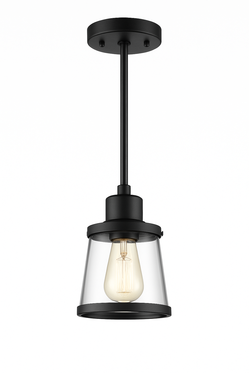 Globe Electric Adams 1-Light Matte Black Plug-In or Hardwire Pendant Lighting with 15 ft. Cord