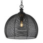 Golden Lighting Calypso 1 Light Matte Black Pendant with Metal Shade