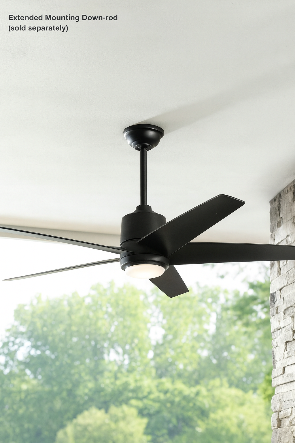 Hampton Bay Mena 54 in. White Color Changing Integrated LED Indoor/Outdoor Matte Black Ceiling Fan with Light Kit and Remote Control