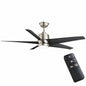 Hampton Bay Mena 54 in White Color Changing Integrated LED Indoor Outdoor Brushed Nickel Ceiling Fan with Light Kit and Remote 58913