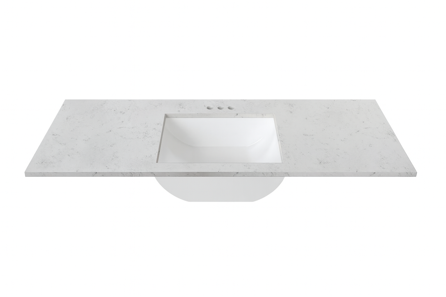 J Collection 55 in. W x 22 in. D Cultured Marble Rectangular Undermount Single Basin Vanity Top in Silver Stream