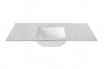 J Collection 55 in. W x 22 in. D Cultured Marble Rectangular Undermount Single Basin Vanity Top in Silver Stream