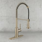 Paulina Single-Handle Spring Neck Pull Down Sprayer Kitchen Faucet in Matte Gold