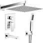 2 Handle 2 Spray Tub and Shower Faucet Handheld Shower Combo with 10 in Rain Shower Head in Chrome Valve Included ES C S5160