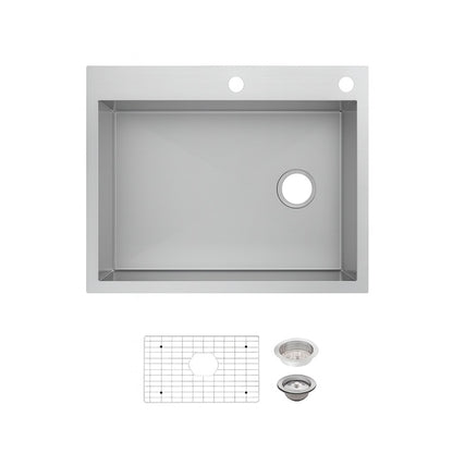 Professional Zero Radius 30 in. Drop-In Single Bowl 16 Gauge Stainless Steel Kitchen Sink with Accessories