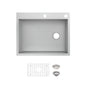 Professional Zero Radius 30 in. Drop-In Single Bowl 16 Gauge Stainless Steel Kitchen Sink with Accessories