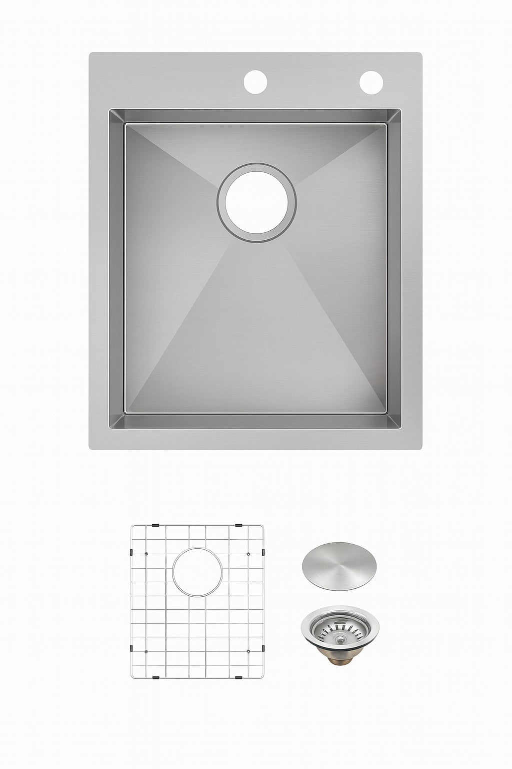 Glacier Bay Professional Zero Radius 17 in Drop In Single Bowl 16 Gauge Stainless Steel Kitchen Sink with Accessories