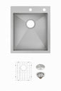 Glacier Bay Professional Zero Radius 17 in Drop In Single Bowl 16 Gauge Stainless Steel Kitchen Sink with Accessories