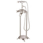 Dimakai 3-Handle Claw Foot Tub Faucet Brass with Hand Shower Head in Brushed Nickel