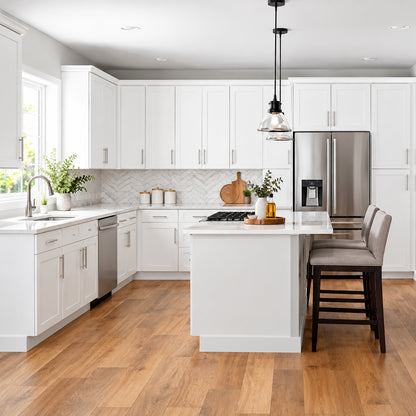 MILL S PRIDE Richmond Verona White Plywood Shaker Ready to Assemble Wall Kitchen Laundry Cabinet Sft Cls 60 in W x 12 in D x 23 in H W6023 RVW