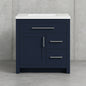 Clady 31 in. Single Sink Deep Blue Bath Vanity with Silver Ash Cultured Marble Top (Assembled)